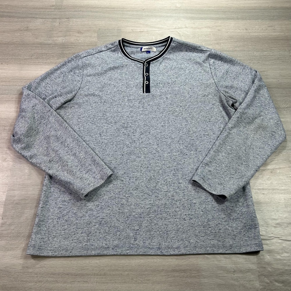 Artefact Henley Shirt Mens XL Gray Casual Long Sleeve Recycled Knit Tee‎